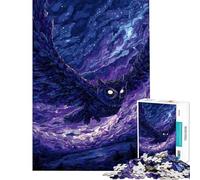 Rompecabezas de 1000 Piezas para Adultos Búho en Vuelo bajo un Cielo Estrellado Rompecabezas para Adultos Juego Familiar análisis y lógica desafío Educativo (tamaño 50x75cm)