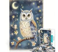 Rompecabezas de 1000 Piezas para Adultos: Búho Encantado y pequeñas Criaturas Luminosas Juguete Educativo para ejercitar la Mente y Las Manos Regalo Ideal para Navidad y cumpleaños 38x52cm