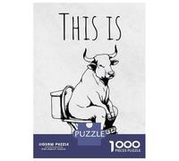 Rompecabezas De 1000 Piezas para Adultos Bull Sitting on Toilet Rompecabezas para Adultos Juegos Relajantes Que Mejoran La Memoria Diversión En Casa Actividades, 38x26cm/1000pcs