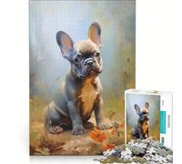 Rompecabezas de 1000 Piezas para Adultos Bulldog francés Cachorro Gris Juegos Divertidos para la interacción Entre Padres e Hijos Cada Pieza es única 38x26cm