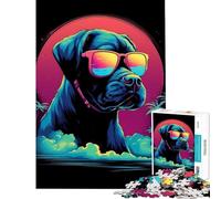 Rompecabezas de 1000 Piezas para Adultos Bulldog francés Miami Vice Juego desafiante Juguetes educativos Carrera de Velocidad Regalo de cumpleaños (tamaño 38x26cm)