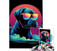 Rompecabezas de 1000 Piezas para Adultos Bulldog francés Miami Vice Juego Educativo Juguetes didácticos Regalo de cumpleaños decoración (tamaño 38x52cm)