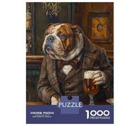 Rompecabezas De 1000 Piezas para Adultos Bulldog Irish Pub Rompecabezas para Adultos: Análisis Práctico del Juego Y Lógica, Toda La Familia 52x38cm/1000pcs