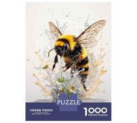Rompecabezas De 1000 Piezas para Adultos Bumble Bee Watercolor Print Rompecabezas para Adultos Juego Práctico Pero Divertido Y Humorístico Interacción Entre Padres E Hijos 52x38cm/1000pcs