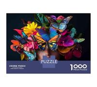 Rompecabezas De 1000 Piezas para Adultos Butterfly Flower Crown Headband Rompecabezas para Adolescentes Juego Práctico Desafío Difícil Regalo De Cumpleaños, Regalos, 70x50cm/1000pcs