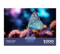 Rompecabezas De 1000 Piezas para Adultos Butterfly on Pink Flower Rompecabezas para Adultos Juegos De Relajación Desafío Difícil Ayuda A Ejercitar El Cerebro 52x38cm/1000pcs
