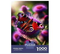 Rompecabezas De 1000 Piezas para Adultos Butterfly on Purple Flower Rompecabezas para Adolescentes Juegos Familiares Difícil Difícil Interacción Entre Padres E Hijos 38x26cm/1000pcs