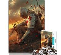 Rompecabezas de 1000 Piezas para Adultos, Caballero al Atardecer, para Adolescentes, Juegos educativos, decoración del hogar, Regalo de cumpleaños, Arte Mural (tamaño 75x50cm)
