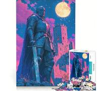 Rompecabezas de 1000 Piezas para Adultos Caballero bajo la luz de la Luna, decoración de Pared, Ideal para la diversión Familiar, Regalo de cumpleaños o para Viajes 38x26cm