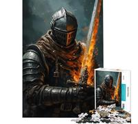Rompecabezas de 1000 Piezas para Adultos Caballero de Dark Souls con Espada llameante Juego práctico y adictivo para Cultivar la Paciencia Regalo Ideal para cumpleaños y para aliviar el estrés