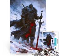 Rompecabezas de 1000 Piezas para Adultos Caballero de la Nieve Berserker Vikingo Hecho de Papel,para y a Partir de 14 años Un desafío difícil Gran Regalo para los Juegos。tamaño:38x52cm