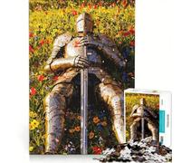 Rompecabezas de 1000 Piezas para Adultos Caballero descansando en un Campo de Flores Juegos educativos, decoración para el hogar, colección de Artistas, Bellas Artes 50x75cm