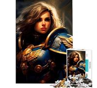 Rompecabezas de 1000 Piezas para Adultos Caballero Dorado Guerrero del Imperio Desafío Educativo para Diversión Familiar Juegos Relajantes para Mayores de 14 Años (38x52cm)