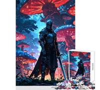 Rompecabezas de 1000 Piezas para Adultos Caballero en el Bosque Encantado de Hongos Juguete de decoración de Pared Gran Regalo para Juegos Juego práctico Lista de Deseos con Papá Noel tamaño 38x26cm