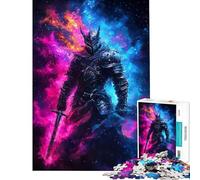 Rompecabezas de 1000 Piezas para Adultos Caballero en Llamas cósmicas Rompecabezas para Adolescentes Juego Familiar Carrera de Velocidad Manual Interacción Entre Padres e Hijos (Tamaño 50x75cm)