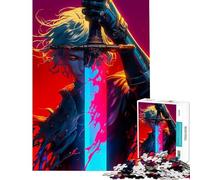 Rompecabezas de 1000 Piezas para Adultos Caballero en ruinas con Espada Un Reto para completar Ideal para Pasar el rato en casa Juego práctico para Mayores de 14 años (50x75cm)