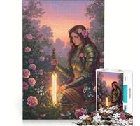 Rompecabezas de 1000 Piezas para Adultos Caballero en un jardín de Rosas, decoración de Pared, Ideal para la diversión Familiar, Regalo de cumpleaños o para Viajes 50x75cm