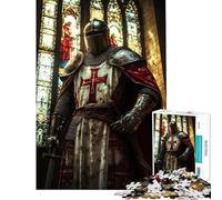 Rompecabezas de 1000 Piezas para Adultos Caballero Medieval en una Iglesia Rompecabezas para Adolescentes Ideal para Pasar el Tiempo en casa ejercitar el Cerebro cumpleaños