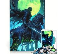 Rompecabezas de 1000 Piezas para Adultos: Caballero Oscuro a Caballo bajo la Luna Juego Interactivo para Padres e Hijos Toda la Familia 38x26cm