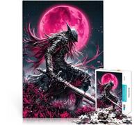 Rompecabezas de 1000 Piezas para Adultos Caballero Oscuro bajo la Luna de Sangre Juego Intelectual Mejorar el Amor Entre Parejas 38x26cm