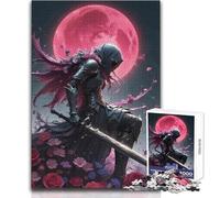 Rompecabezas de 1000 Piezas para Adultos, Caballero Oscuro bajo la Luna Rosa, Relájate Durante el Tiempo Libre, Corte Limpio, sin Costuras, Juguete Entrelazado, tamaño 50x75cm