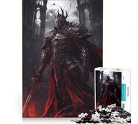 Rompecabezas de 1000 Piezas para Adultos Caballero Oscuro con Capa roja Juego Familiar Divertido y con Humor un desafío único 38x52cm