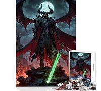 Rompecabezas de 1000 Piezas para Adultos Caballero Oscuro con Espada bajo la luz de la Luna Juguetes antiestrés Regalo de cumpleaños Juego Educativo Interesante reducción del estrés tamaño 50x75cm