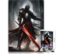 Rompecabezas de 1000 Piezas para Adultos: Caballero Oscuro con Espada roja, Juego Educativo, Carrera de Velocidad Manual, Regalo para cumpleaños, tamaño 38x26cm