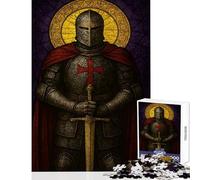 Rompecabezas de 1000 Piezas para Adultos Caballero templario con Espada y halo decoración del hogar Juguetes Regalos de Amigo Secreto Juego de ingenio descompresión Intelectual tamaño 38x52cm