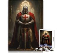 Rompecabezas de 1000 Piezas para Adultos Caballero Templario en la Catedral Disfrute de un Suave Ocio Relajación Ajuste Estable Corte preciso Tamaño del Juguete 38x52cm