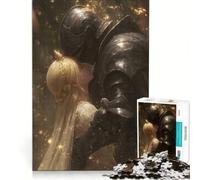 Rompecabezas de 1000 Piezas para Adultos Caballero y Princesa se abrazan, Juegos relajantes, Montaje de Patrones, Lista de Deseos con Papá Noel 38x52cm