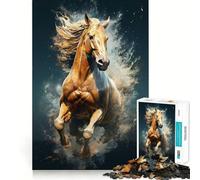 Rompecabezas de 1000 Piezas para Adultos,Caballo de Carreras Salvaje y Lindo,Juego de Habilidad Mental preciso y Divertido,Juego de Paz, (50x75cm)
