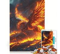 Rompecabezas de 1000 Piezas para Adultos: Caballo de Fuego, Juego Familiar, Montaje de Patrones, cumpleaños y Navidad 38x26cm