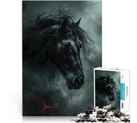 Rompecabezas de 1000 Piezas para Adultos “Caballo de la Oscuridad” Madera，para y a Partir de 14 años Juguetes de Bricolaje Gran Regalo para los Juegos。tamaño：50x75cm/19.68x29.52pulgada