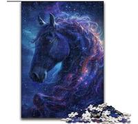 Rompecabezas de 1000 Piezas para Adultos, Caballo de Madera Colorido, Ideal para Decorar o como Regalo de cumpleaños, 50x75cm, desafiante Rompecabezas, Juguete Relajante para Adolescentes