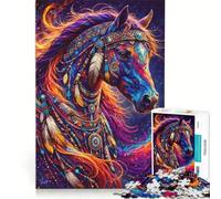 Rompecabezas de 1000 Piezas para Adultos: Caballo tótem Indio, Juego Educativo, Entrena tu Cerebro y Tus Manos, Mejora el Amor Entre Parejas 50x75cm