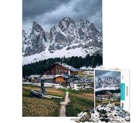 Rompecabezas de 1000 Piezas para Adultos Cabaña Alpina con Vista a la montaña Rompecabezas para Adultos antiestrés Ideal para Pasar el Tiempo en casa Durante Las Vacaciones Perfecto como Regalo