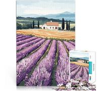 Rompecabezas de 1000 Piezas para Adultos Cabaña Campos de Lavanda Juguetes para aliviar el estrés para la decoración del hogar 52x38cm