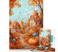 Rompecabezas de 1000 Piezas para Adultos Cabaña de otoño,Pueblo,Arte Impecable,desafío Mental,diversión,Tiempo de Descanso,Juego,Regalo de cumpleaños para la Mente (38x26cm)