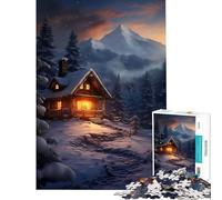 Rompecabezas de 1000 Piezas para Adultos Cabaña en un país de Las Maravillas Invernal Juguetes educativos Juego práctico de análisis y lógica Regalo Divertido (tamaño 50x75cm)