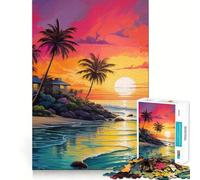 Rompecabezas de 1000 Piezas para Adultos Cabaña Junto al mar,Ajuste, Arte,Juego Mental,Regalo,Juego Lento,decoración navideña para Pared (38x52cm)