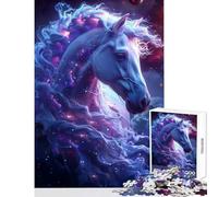 Rompecabezas de 1000 Piezas para Adultos Cabeza de Caballo cósmico Juguete Educativo Regalo para Mujeres Hombres Juegos Familiares Entrena tu Cerebro y Tus Manos tamaño 38x26cm