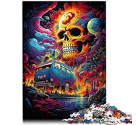 Rompecabezas de 1000 piezas para adultos, cabeza de muerte, juguetes de entretenimiento familiar, 26 cm x 38 cm, interacción padre-hijo para adolescentes de 14 años y más