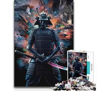 Rompecabezas de 1000 Piezas para Adultos, Cabeza de samurái Enojada, Juego Educativo Familiar, Ideas de Regalo educativas, 38x26cm (1000 Piezas)