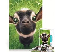Rompecabezas de 1000 Piezas para Adultos Cabra con Ojos Grandes, Juegos educativos, decoración para el hogar, colección de Artistas, Bellas Artes 50x75cm