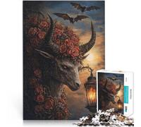 Rompecabezas de 1000 Piezas para Adultos Cabra del Diablo Hecho de cartón para Mayores de 14 años Difícil y desafiante Decoraciones hogar tamaño：26x38cm/10.24x14.96pulgada
