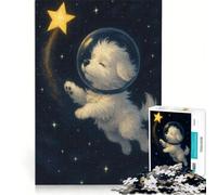 Rompecabezas de 1000 Piezas para Adultos Cachorro Persiguiendo Estrellas en el Espacio Juegos Familiares antiestrés colección de Artistas Bellas Artes 38x52cm