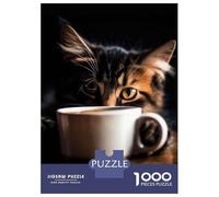 Rompecabezas De 1000 Piezas para Adultos Caffeine Cat 1 Rompecabezas para Adultos Juegos Familiares Pero Regalos Divertidos Y Humorísticos para Amigos Y Familiares 70x50cm/1000pcs