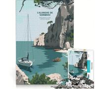 Rompecabezas de 1000 Piezas para Adultos Calanque De Sormiou, Juego Familiar, interacción Entre Padres e Hijos, cumpleaños y Navidad 50x75cm