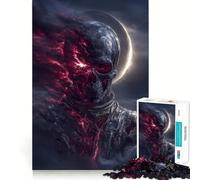 Rompecabezas de 1000 Piezas para Adultos Calavera de Astronauta con energía roja Arte de Corte preciso Juego de ingenio Diversión para el Tiempo Libre Regalo Ideal para cumpleaños (38x26cm)